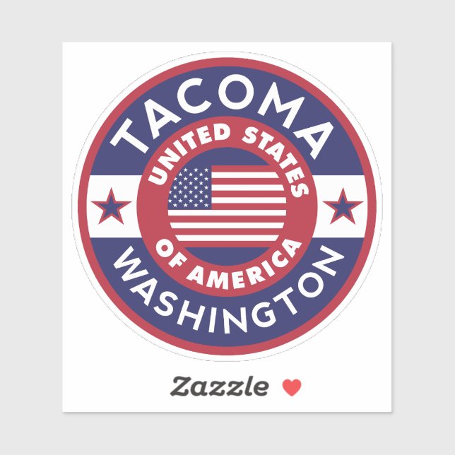 Adesivo TACOMA, Washington (Folha)