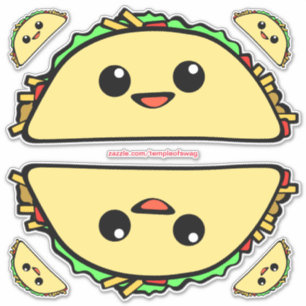 Adesivo Tacos de Kawaii