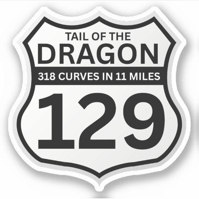 Adesivo Tail of the Dragon Deals Gap Motorcycle road trip  (Frente)