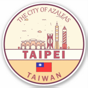 Adesivo Taipei Taiwan City Skyline Emblem