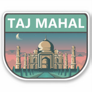 Adesivo Taj Mahal India Viagem Art Vintage