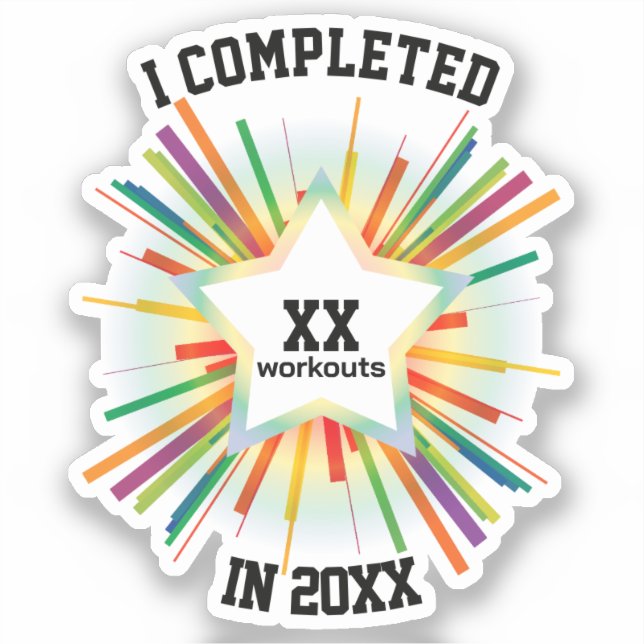Adesivo Tally de Workout do Final do Ano (Rainbow) (Frente)