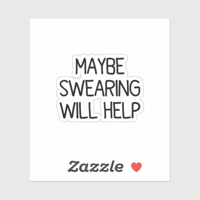 Adesivo Talvez Jurar Ajude O Sticker | Garrafa de Água (Folha)