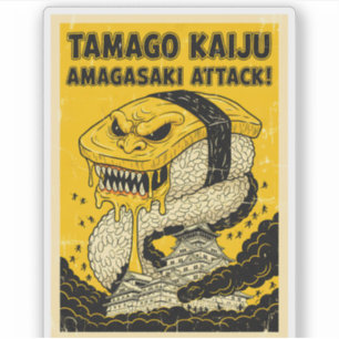 Adesivo Tamagogo Kaiju Amagasaki Ataque Monstro de Sushi R
