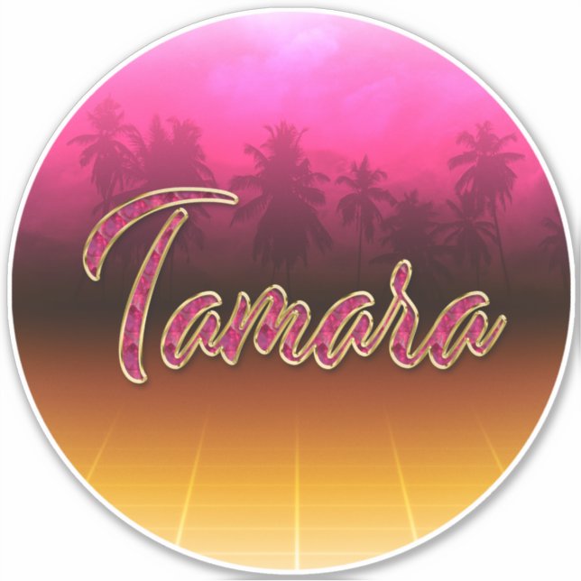 Adesivo Tamara Vorname Name golden pink Aufkleber Sticker (Frente)