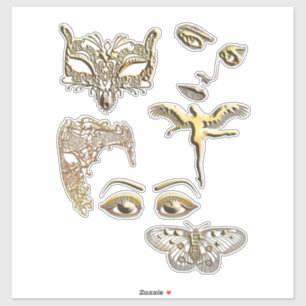 Adesivo tampa da borboleta de anjo com máscara de ouro