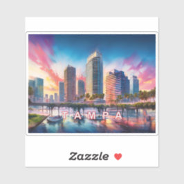 Adesivo Tampa Skyline Abstrato Art