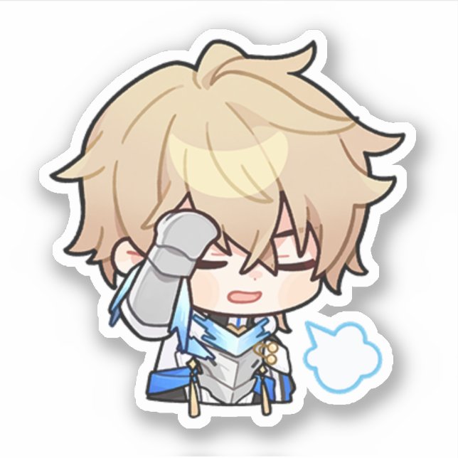 Adesivo Tampão Gepard Chibi da Honkai Star (Frente)