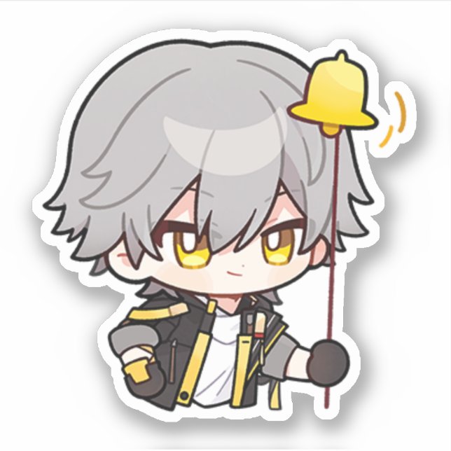 Adesivo Tampão Honkai Star Chibi Caelus (Frente)