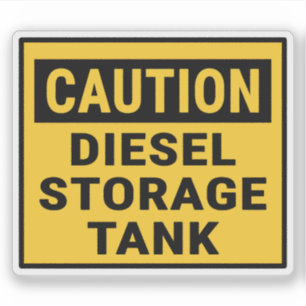 Adesivo Tanque de armazenamento com diesel de precaução