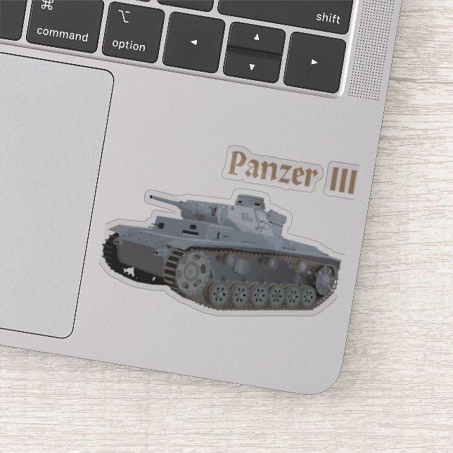 Adesivo Tanque de batalha alemão WW2 Panzer III (Detalhe)