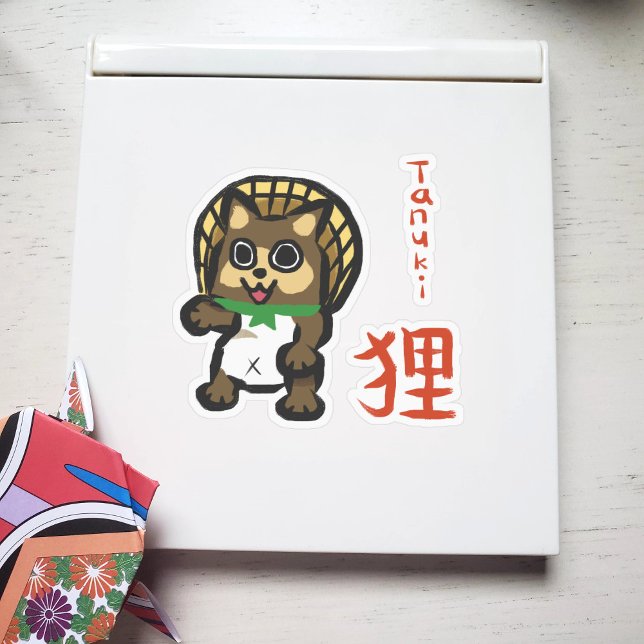 Adesivo Tanuki com Kanji Sticker (Criador carregado)