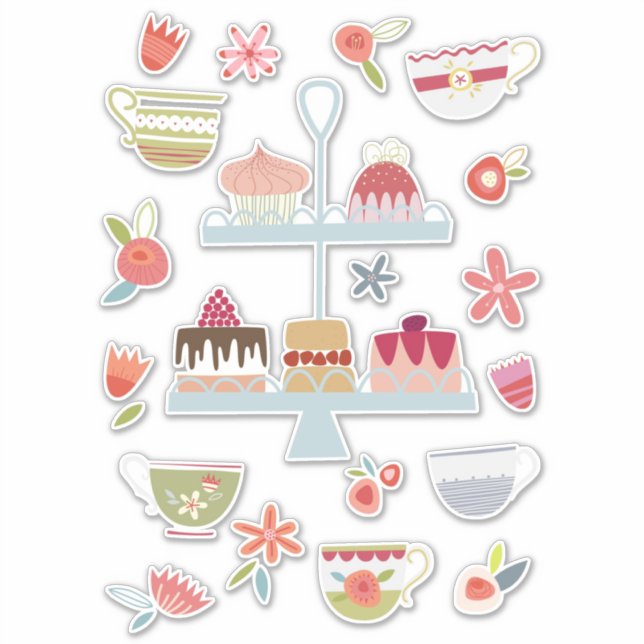 Adesivo Tarde Chá e Bolos (Frente)