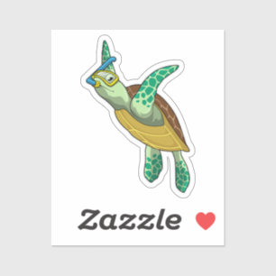 Adesivo Tartaruga a mergulhar com Snorkel