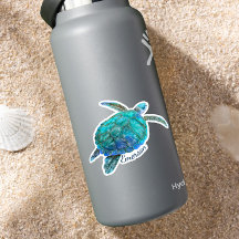 Tartaruga do Mar de Cores Aquáticas Personalizada
