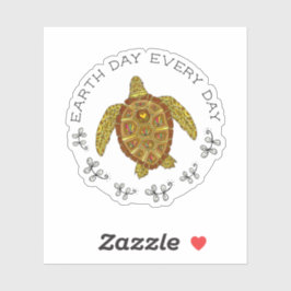 Adesivo Tartaruga-do-mar Dia da Terra Todos os Dias, Cuz