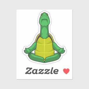 Adesivo Tartaruga em Meditação de Yoga