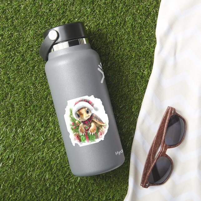 Adesivo Tartaruga marinha Camisa Natal Santa Hat (HydroFlask Insitu)
