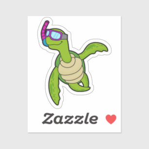 Adesivo Tartaruga Nadando com Snorkel