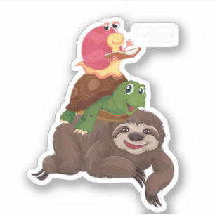 Adesivo Tartaruga Preguiça Caracol Equipe Piggyback Lento