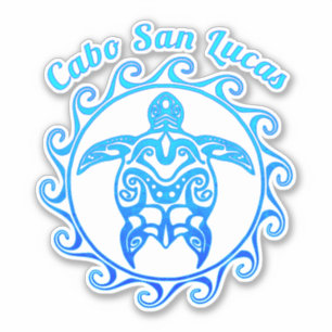 Adesivo Tartaruga tribal Cabo San Lucas do azul de oceano