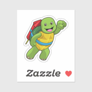 Adesivo Tartaruga voando com foguete