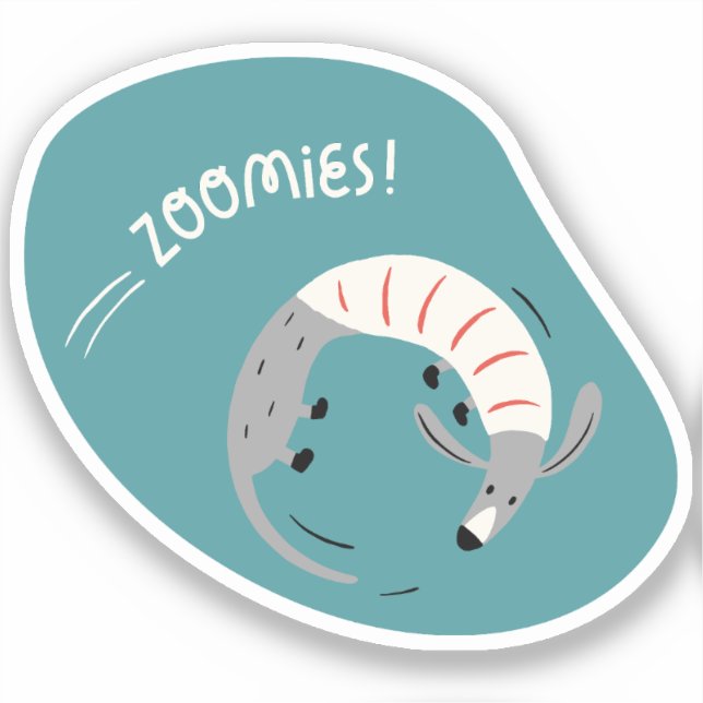 Adesivo taruga-de-salsicha doce ilustrada (Frente)