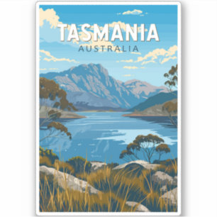 Adesivo Tasmânia Austrália - Viagem Art Vintage