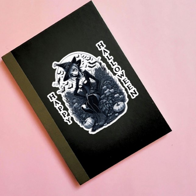 Adesivo Tattoo Style Moonlit Witch Pumpkin Patch Vinyl (Criador carregado)