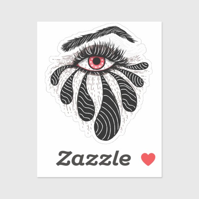 Adesivo Tatuagem de Desenho de Tinta gótico (Folha)