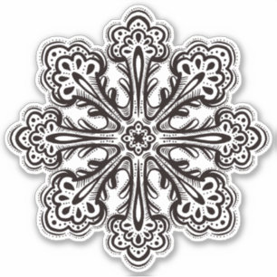 Adesivo Tatuagem de inverno decorativa com floco de neve d