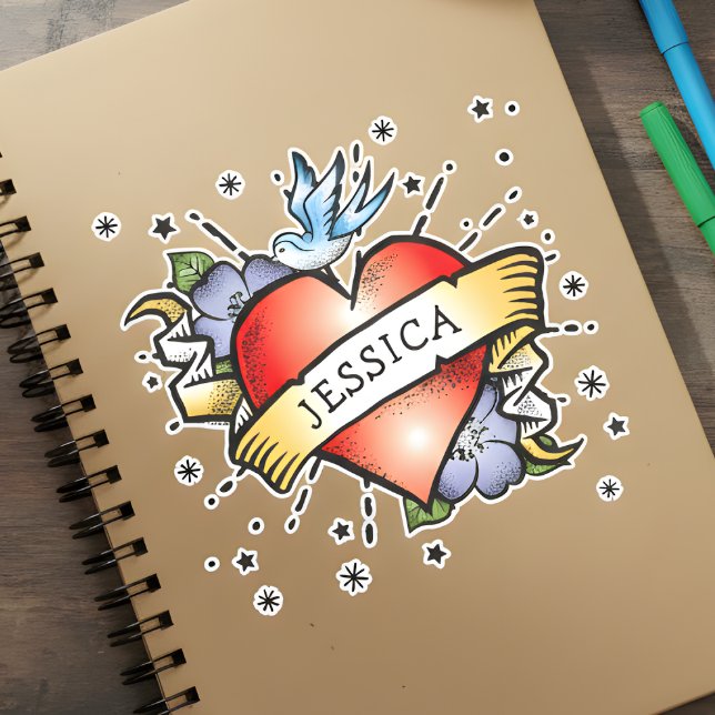 Adesivo Tatuagem do Coração (Show the person who is in your heart with this super funky heart tattoo sticker.)