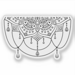 Adesivo Tatuagem preto e branco desenhada à mão Mandala Re