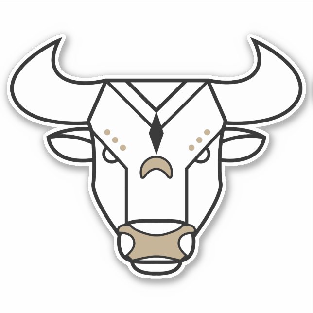 Adesivo Taurus Bull Símbolo astrológico ouro (Frente)