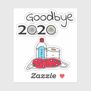 Adesivo Tchau 2020 Ano Novo Scrapbooking ou Cartão de Faze