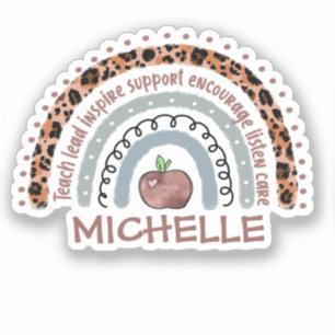 Adesivo Teacher Core Values Rainbow