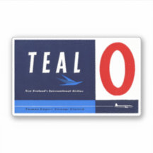 Teal Airways New Zelândia Aviation Sticker