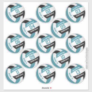 Adesivo teal black 13 jogadores personalizados nomeiam vol