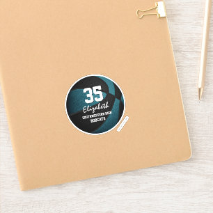 Adesivo Teal Black Team colorido presentes garotas basquet