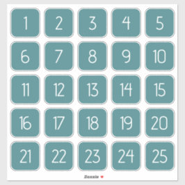 Adesivo Teal Customizable Square Number Stickers