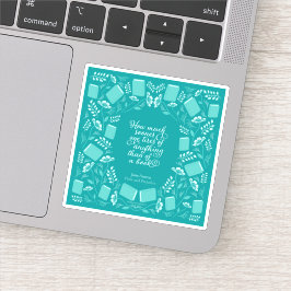 Adesivo Teal Floral Jane Austen Bookish Cote