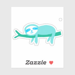 Adesivo Teal Sloth em uma ramificação