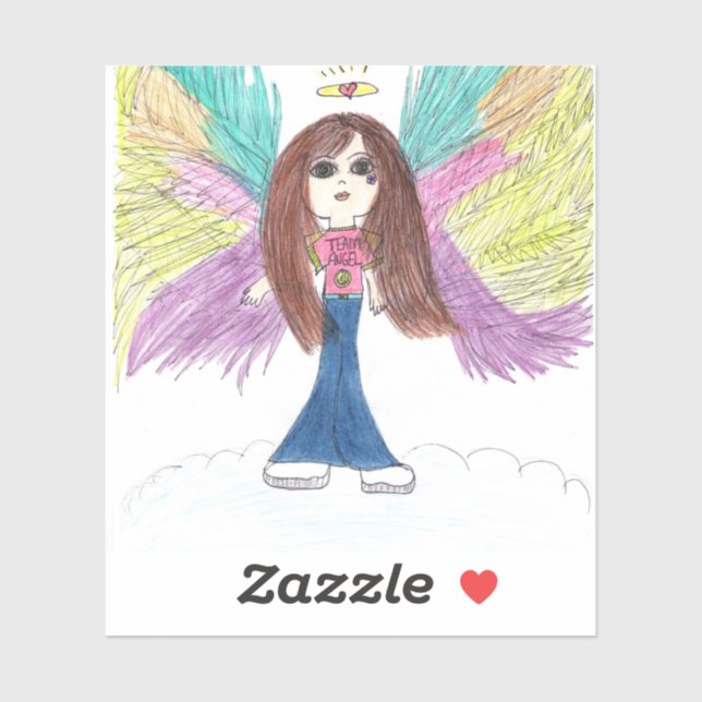 Adesivo Team Angel dos anos 70 (Folha)