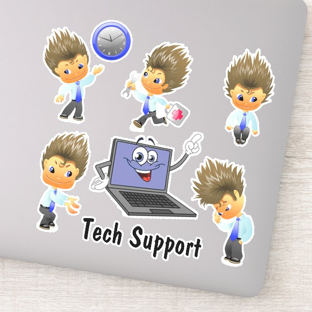 Adesivo Tech Support Custom-Cut Vinyl Sticker (Detalhe)