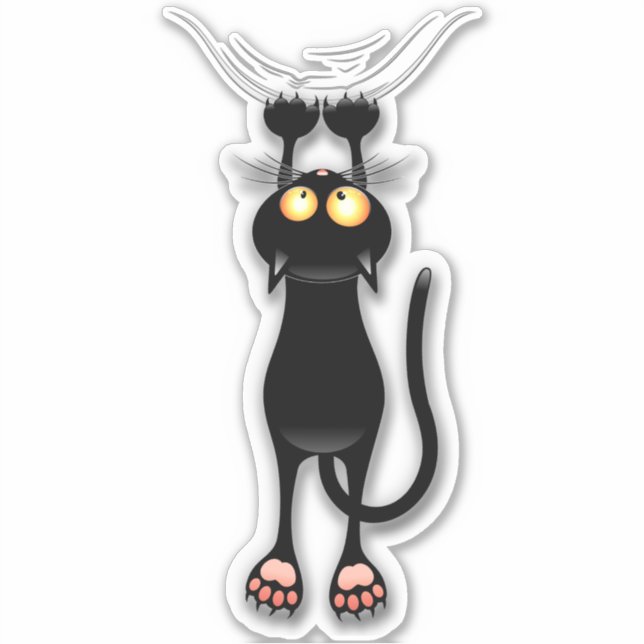 Adesivo Tecido de Arranque de Caracteres Engraçado de Cat (Frente)