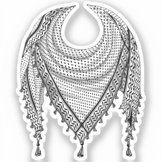 Adesivo Tecido Tradicional do Keffiyeh Scarf Palestino (Frente)