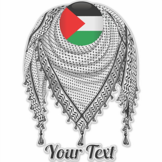 Adesivo Tecido Tradicional do Keffiyeh Scarf Palestino (Frente)