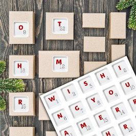 Adesivo Teclas de Teclado de Natal Alfabeto Calendário do