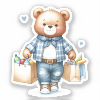 Adesivo Teddy Bear Grocery Sticker
