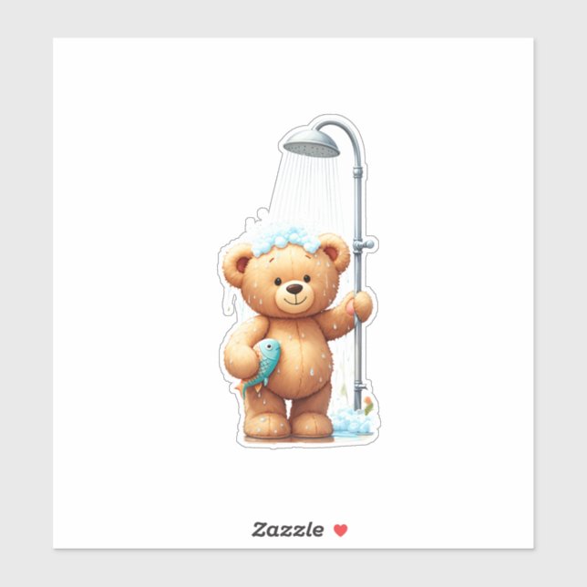 Adesivo Teddy Bear Shower (Folha)